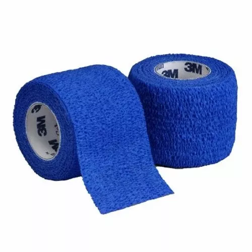 3M, Cohesive Bandage 4 Inch X 5 Yard Self-Adherent Closure Blue 1584B, Count of 1