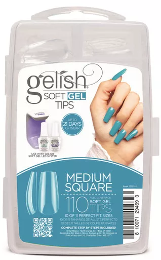 Gelish Soft Gel Tips Medium Square - 110 CT