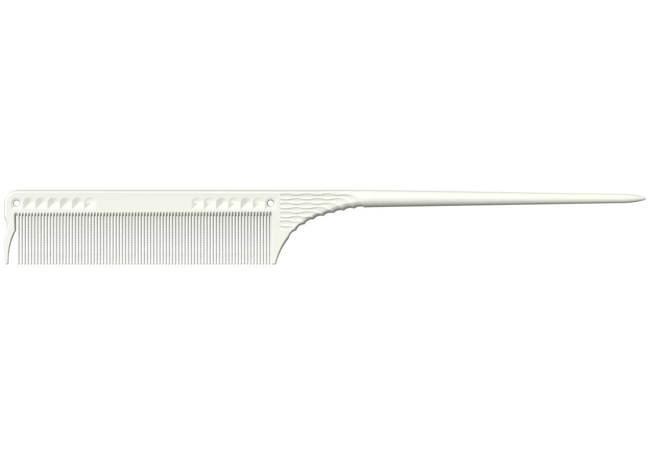 JRL Fine Teeth Tail Comb 8.5" - White