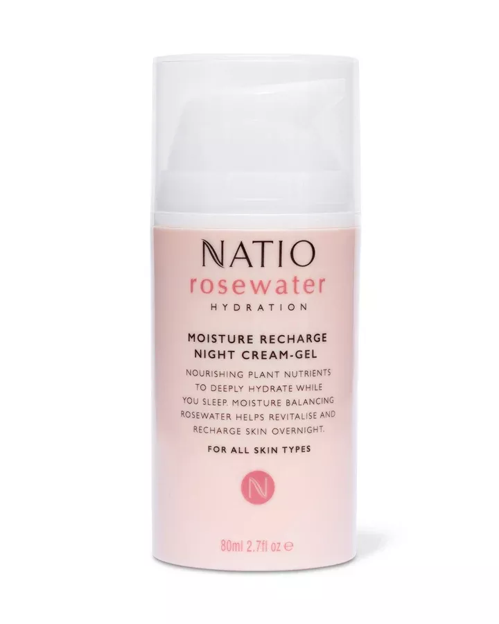 Natio Rosewater Moisture Recharge Night Cream-Gel 80ml