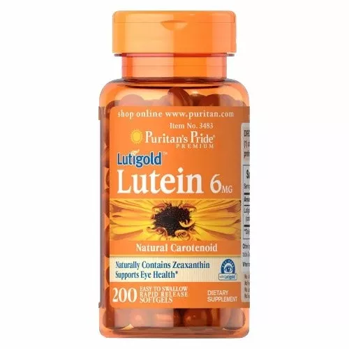 Puritan’s Pride, Lutein with Zeaxanthin, 6 mg, 200 Softgels