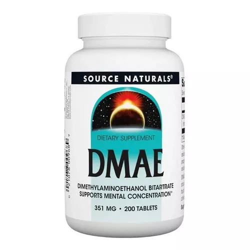 Source Naturals, Dmae Dimethylaminoethanol Bitartrate, 351 Mg, 200 Tabs