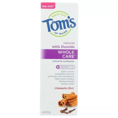 Tom's Of Maine, Whole Care Cinnamon Clove Natural Toothpaste with Fluoride, 4 Oz