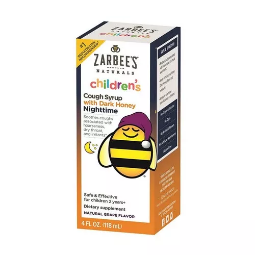 Zarbees, Children’S Cough Syrup With Dark Honey Night Time, 4 Oz